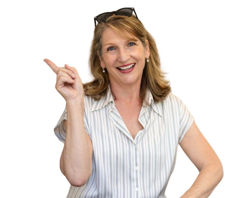 Alexandra Hastings pointing toward home improvement and real estate information