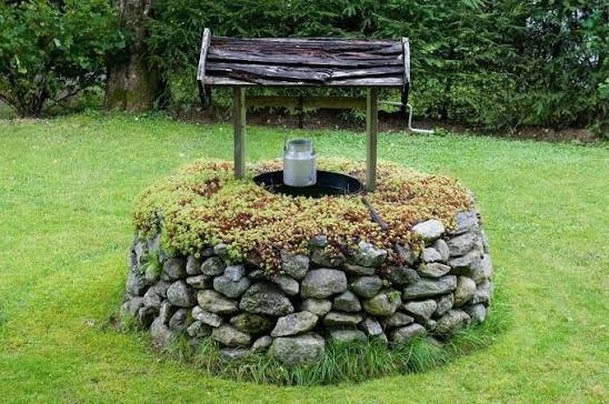 Rustic stone well on a rural Sierra Foothills property